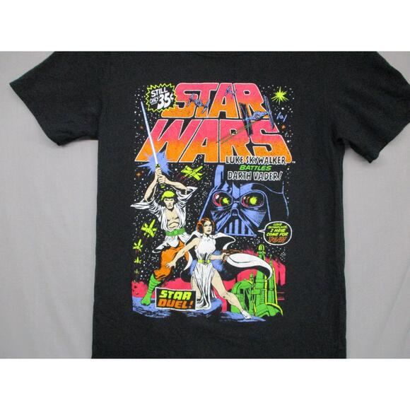 Mad Engine Black Star Wars Graphic Tee T-Shirt Unisex Size Small - Picture 3 of 8